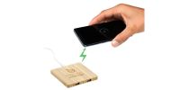 Bullet FSC Bamboo Wireless Charging Pad with Dual Outputs