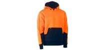 Hi Vis Fleece Hoodie Pullover - Orange/Navy