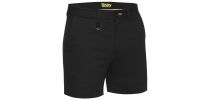 Stretch Cotton Drill Short Short - Black