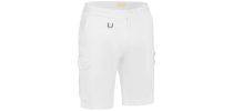 Stretch Cotton Drill Cargo Short - White
