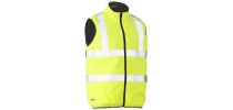 Taped Hi Vis Reversible Puffer Vest - Yellow
