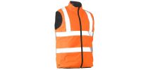 Taped Hi Vis Reversible Puffer Vest - Orange