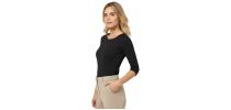 Matt Jersey Boat Neck 3/4 Sleeve Top