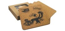 Vineyards Cork Coaster Square Set of 4
