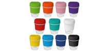 8oz/235ml Glass Karma Kup With Plastic Flip Lid