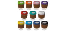 8oz/235ml Glass Karma Kup Cork Band Plastic Flip Lid
