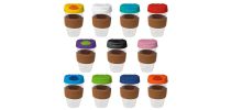 16oz/535ml Clear Plastic Karma Kup Cork Band Plastic Flip Lid