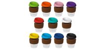 12oz/340ml Clear Plastic Karma Kup Cork Band Silicon Lid
