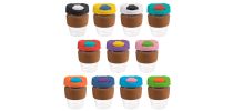 12oz/340ml Clear Plastic Karma Kup Cork Band Plastic Flip Lid