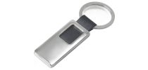 Keyring Chrome Leather Look