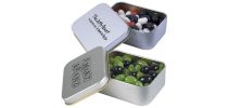 Corporate Colour Mini Jelly Beans in Silver Rectangular Tin
