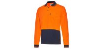 Hi-Vis Two Tone Long Sleeve Cool Breathe Safety Polo