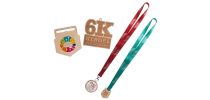 Custom Shaped Wooden Medal with RPET Lanyard