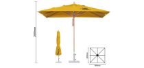 3x3m Wind-resistant Square Stock Colour Outdoor Umbrella