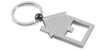 Shiny Metal House-Shaped Keyring