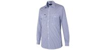 Pilbara Mens Y/D Stripe, Dual Pocket, L/S Shirt