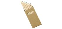 Half Pencils Colouring 6 Pack Natural Wood