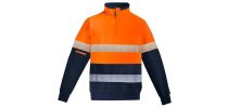 Mens Orange Flame HRC 2 Hoop Taped 1/4 Zip Brushed Fleece