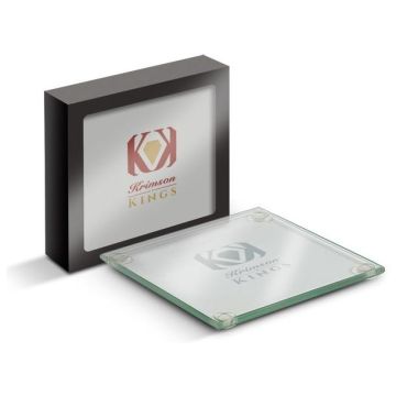 Platinum Glass Coaster Set