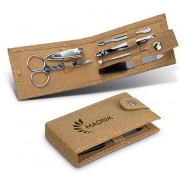 6pc Stainless Steel Cork Manicure Set