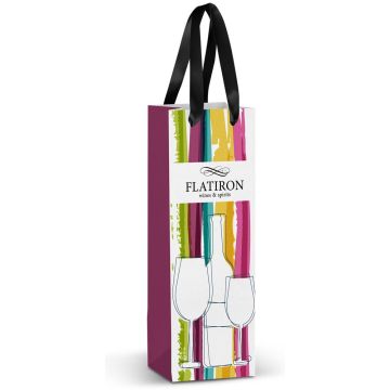 Champagne Ribbon Handle Paper Bag - Full Colour