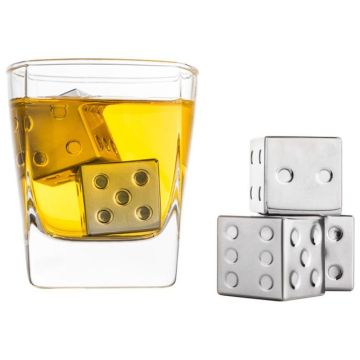 Dice Whisky Stones with Velvet Pouch in Magnetic Gift Box - Set of 4 AVANTI