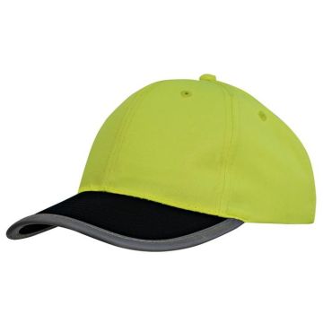 Hi Vis Safety Cap with Reflective Trim