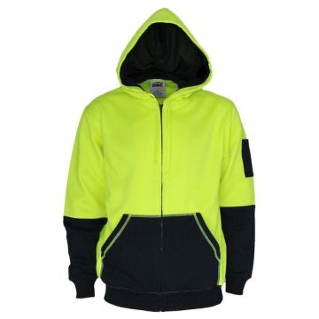 HiVis 2 Tone Full Zip Super Fleecy Hoodie