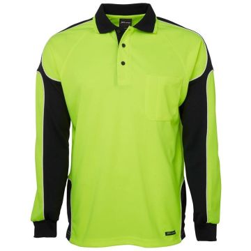 Hi Vis LONG SLEEVE POLO WITH ARM PANEL