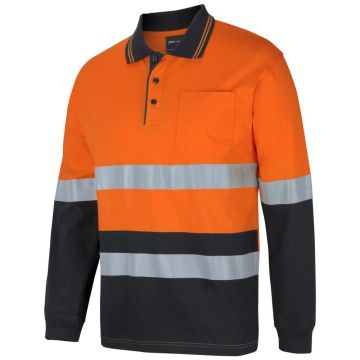 Hi Vis (D+N) Long Sleeve Cotton Polo