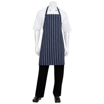 Navy/White Striped Bib Apron No Pocket
