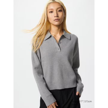 Smooth Cotton Polo Sweater UNIQLO