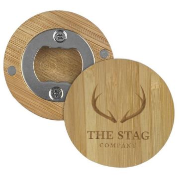 Bamboo Bottle Opener Round