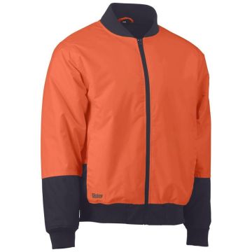 Two Tone Hi Vis Bomber Jacket - Orange/Navy