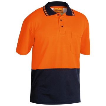 Hi Vis Polo Shirt - Orange/Navy