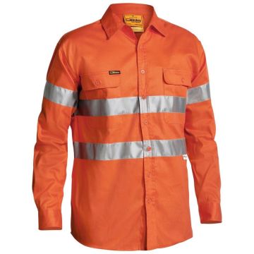 Taped Hi Vis Drill Shirt - Orange