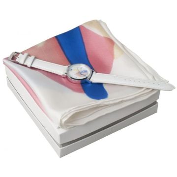 Set Demoiselle Blanc (watch & Silk Scarf)