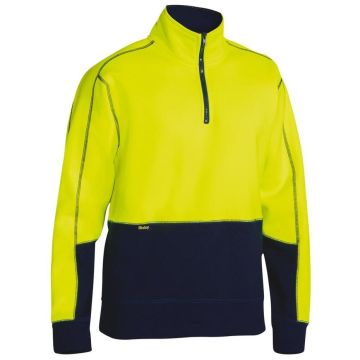 Hi Vis Fleece 1/4 Zip Pullover - Yellow/Navy