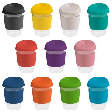 12oz/340ml Clear Plastic Karma Kup With Silicon Lid