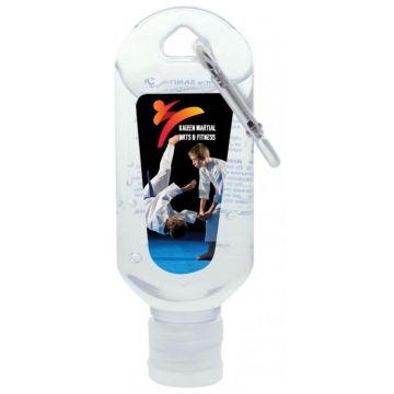 60mL Hand Sanitiser with Carabiner - 75% ethyl-alcohol