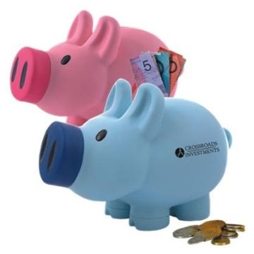 Priscilla (Pink); / Patrick (Blue); Pig Coin Bank 