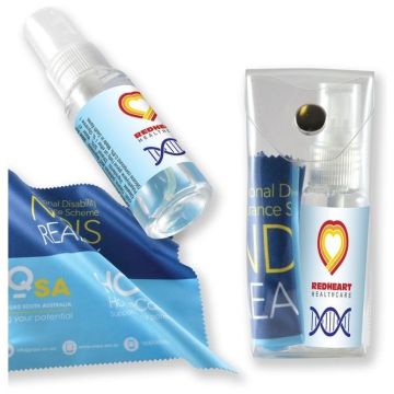Microfibre Lens Cloth & Cleaning Solution in PVC Pouch