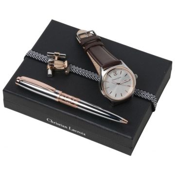 Set More Chrome (ballpoint Pen, Watch & Cufflinks)