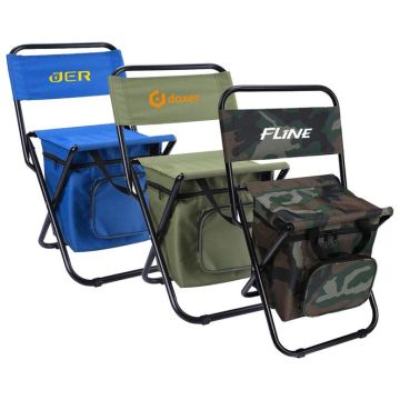Adult Foldable Camping Chair with Cooler Bag