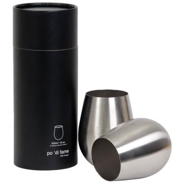 Stemless Stainless Steel Wine Glass Set