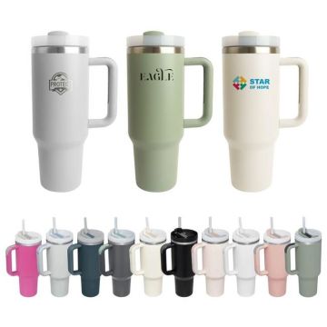 1.2L Stainless Steel Tumbler with Lid and Straw