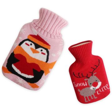 Hot Water Bottle with Knitted Cover
