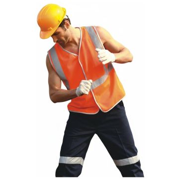 Unisex Adults Hi-Vis Vest With Crossing Tape