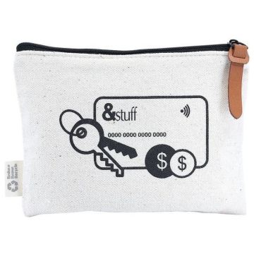 Calico Card & Key Pouch 12.5cm x 17cm