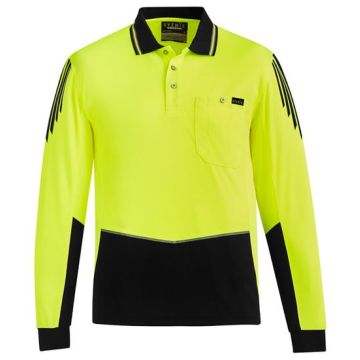 Mens Hi Vis Flux L/S Polo